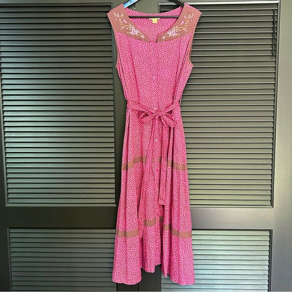 April Cornell Dresses & Skirts - April Cornell 100% Cotton Sleeveless Maxi Dress, Embroidered on Top, Size XL